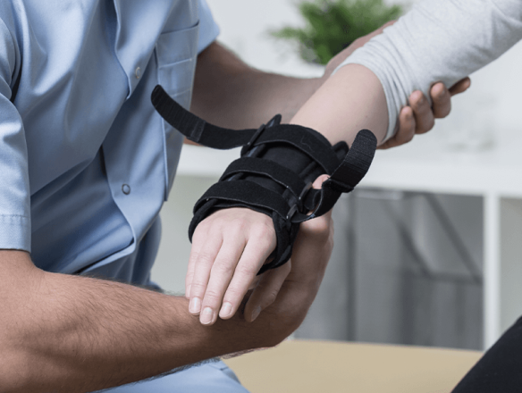 person getting treated for a wrist fracture